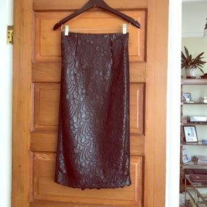 Gorgeous Vegan Leather Midi Skirt, Size 6